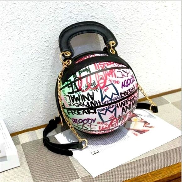 ✨HP✨Graffiti Basketball Shape Clutch Model 1 - Picture 6 of 11